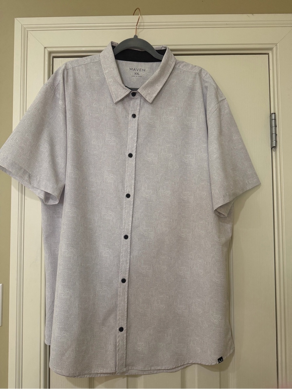 Maven Short Sleeve Button-Down Shirt Light Gray